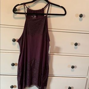 NWT Flowy, Tunic-length Lace Tank